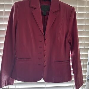 JohnPaulRichard Deep Red Leather Blazer